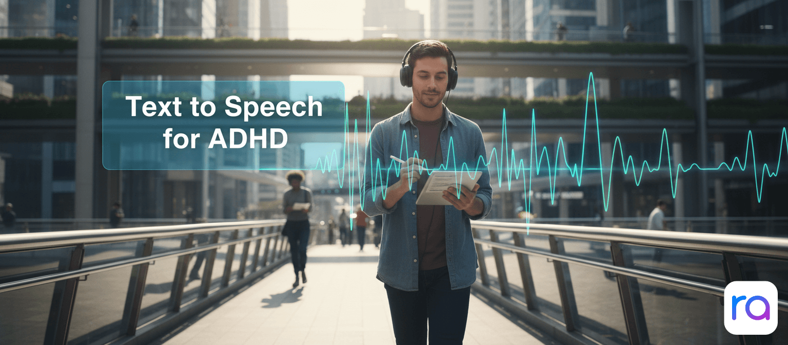 Student with headphones focusing while moving