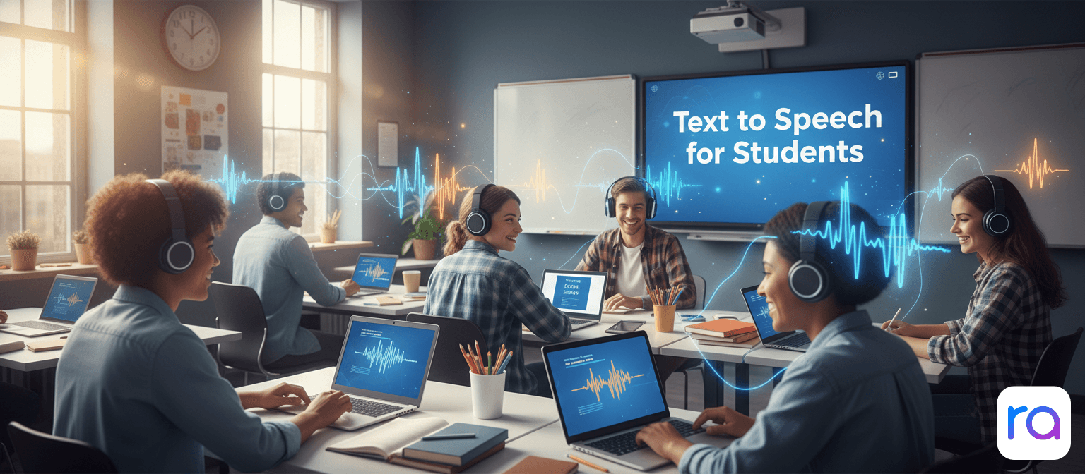 Student studying with headphones