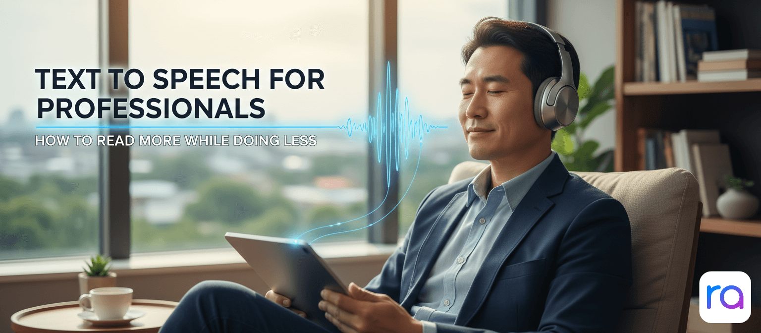 Professional listening to documents during a commute